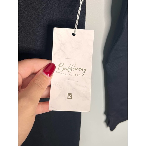 Buffbunny Synergy Long Sleeve Cutout Back Seamless Workout Top Black Size XS - Picture 7 of 13